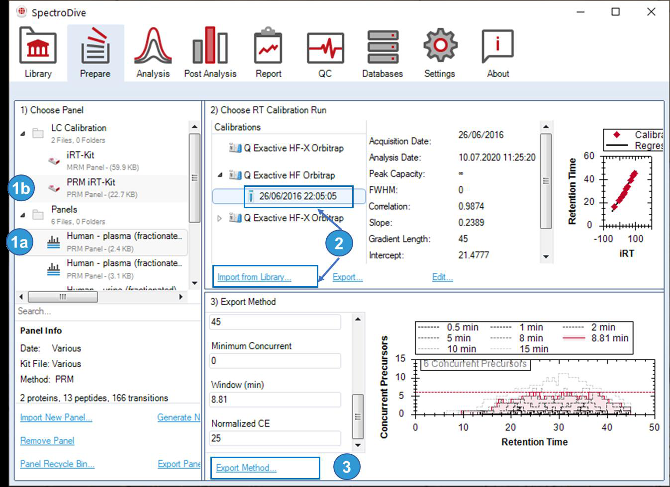 SpectroDive export method
