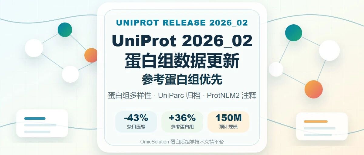 UniProt 2026_02重大更新：蛋白组数据进入“参考蛋白组优先”时代